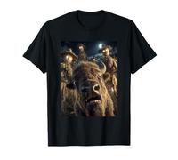 Funny Bison Selfie with Scarecrows Spooky Halloween Animal T-Shirt