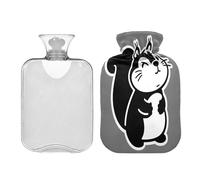 Funny Black and White Squirrel hot Water Bottle with Soft Cover 2L hot Water Bag for Arthritis Period Cramps Bolsa Caliente para Dolores musculares