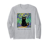 Funny Black Cat Artist Has Arrived Van Gogh Inspired Long Sleeve T-Shirt