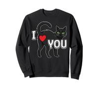 Funny Black Cat Butt Heart Valentine’s Day I Love You Sweatshirt
