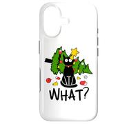 Funny Black Cat Christmas Tree Merry Xmas Humor Cat What? Case for iPhone 17