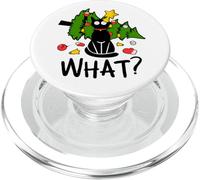 Funny Black Cat Christmas Tree Merry Xmas Humor Cat What? PopSockets PopGrip for MagSafe