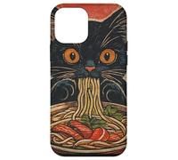 Funny Black Cat Eating Vietnamese Pho Noodle Case for iPhone 12 mini
