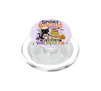 Funny Black Cat Halloween Pumpkin Spooky Biscuits Bakery PopSockets PopGrip for MagSafe