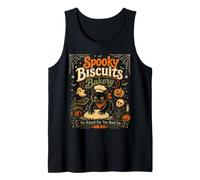 Funny Black Cat Halloween Pumpkin Spooky Biscuits Bakery Tank Top