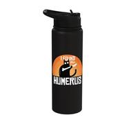 Funny Black Cat - I Found This Humerus - Humorous Cat Lover Stainless Steel Insulated Water Bottle