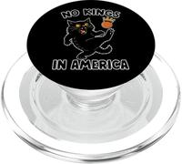 Funny Black Cat Kicking Crown No Kings America Democracy PopSockets PopGrip for MagSafe