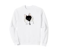 Funny black cat mom cozy cat lover Kitty cat girl women Sweatshirt