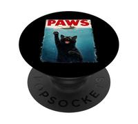 Funny Black Cat Paws Parody - Cat Chasing Mouse Cat Lovers PopSockets Adhesive PopGrip