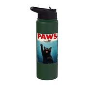 Funny Black Cat Paws Parody - Cat Chasing Mouse Cat Lovers Stainless Steel Insulated Water Bottle