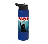 Funny Black Cat Paws Parody - Cat Chasing Mouse Cat Lovers Stainless Steel Insulated Water Bottle
