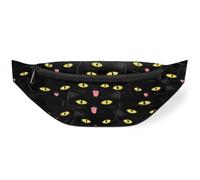 Funny Black Cat Waist Bag Pack for Women Men Kids Girls Boys Fanny Pack Bumbags Pouch Purses Belt Bag for Travel Sport Running