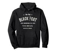 Funny BLACK CAT Witch Brew Potions Elixirs Brewing Co Meme Pullover Hoodie