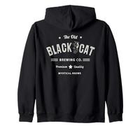 Funny BLACK CAT Witch Brew Potions Elixirs Brewing Co Meme Zip Hoodie