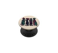 Funny Black Cats Vegetable Gardening for Gardeners PopSockets Adhesive PopGrip