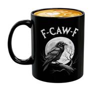 Funny Black Chicken Mug 11oz, F-Caw-F Autumn Coffee Mug, Novelty Ceramic F-Caw-F Rooster Tea Asia Cups for Men Women, Farmhouse Home Decor, Birthday Gift