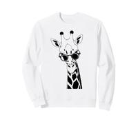 Funny Black Giraffe in Sunglasses Summer Cute Ink Art Animal Sweatshirt