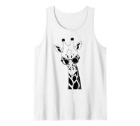 Funny Black Giraffe in Sunglasses Summer Cute Ink Art Animal Tank Top