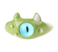 Funny Black Green White Cat Mon Sterling Big Eyes Sweet Cool Cartoon Cute Girlfriend Couple Open Ring Gift Jewelry