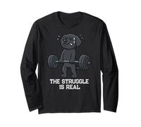 Funny Black Labrador Workout Gym Fitness Weightlifting Long Sleeve T-Shirt