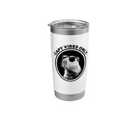 Funny Black Logo Sunglasses Lover Capybara Vibes Only Stainless Steel Insulated Tumbler