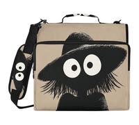 Funny Black Man 1.5-Inch 3-Ringing Zippered Binder Bag with Shoulder Strap & Handle Multi-Pocket Zippered Portfolio for Middle Student