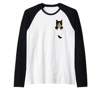 Funny Black White Tuxedo Cat Feline Lover Women Men Adults Raglan Baseball Tee