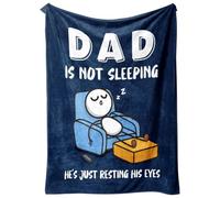 Funny Blanket For Dad Dads gift Dad Is Not Sleeping Blanket Super Soft Throws For Couch And Napping Soft Warm Blankets Daddy Gift From Daughter Son For Men Fathers Grandpa Home Living Room Bedroom