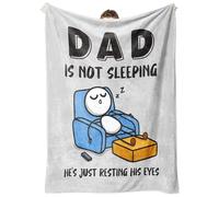 Funny Blanket For Dad Dads gift Dad Is Not Sleeping Blanket Super Soft Throws For Couch And Napping Soft Warm Blankets Daddy Gift From Daughter Son For Men Fathers Grandpa Home Living Room Bedroom