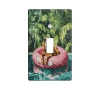 Funny Bloodhound Dog Decorative Switch Cover 1 Gang Single Toggle, Summer Oil Painting Chien Switchcover Wall Plate, Puppy Electrical Faceplate for Bedroom Living Room Decor