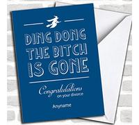 Funny Blue Ding Dong Divorce/Break Up Customised Greetings Card- Divorce & Break Up Cards | Divorce & Break Up Card | Funny Split Up Card