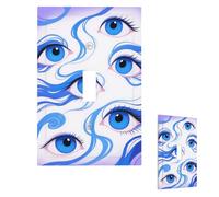 Funny Blue Eyes Wall Plate Cover Modern Decorative 1 Gang Light Switch Cover Unbreakable Receptacle Outlet Covers For Living Room Bedroom Home Decor Single Toggle