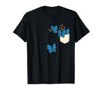 Funny Blue Morpho Butterfly Cute Playing T-Shirt