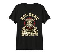 Funny Boar Hunting Squad Hog Gang Wild Hog Hunter Premium T-Shirt