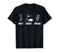 Funny Boar Hunting Wait Shoot Swear Wild Hog Hunter Value Graphic T-Shirt
