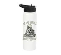 Funny Board Game Skeleton is It Your Turn Meme Halloween Stainless Steel Insulated Water Bottle