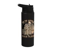 Funny Board Game Skeleton is It Your Turn Meme Halloween Stainless Steel Insulated Water Bottle