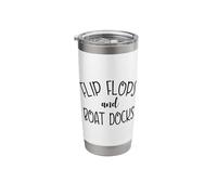 Funny Boat Captain Pontoon Boating Flip Flops Dock Stainless Steel Insulated Tumbler