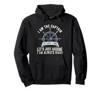 Funny Boat Pontoon Sailor Anchor, Boating, i'm the Captain Pullover Hoodie