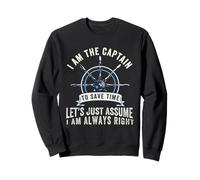 Funny Boat Pontoon Sailor Anchor, Boating, i'm the Captain Sweatshirt