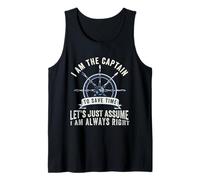 Funny Boat Pontoon Sailor Anchor, Boating, i'm the Captain Tank Top