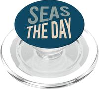 Funny Boater Pun, Seas the Day Boating Humor PopSockets PopGrip for MagSafe