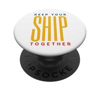 Funny Boating Pun, Keep your ship together Boater Humor PopSockets Adhesive PopGrip