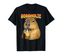 Funny Bobaholic Capybara Bubble Tea Boba Quote T-Shirt