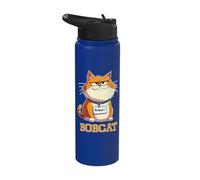 Funny Bobcat Cat Named Robert Nickname Bob Pun Wordplay Joke Stainless Steel Insulated Water Bottle