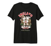 Funny Bobtail Dogs Couple Mug Love Coffee England Flag Premium T-Shirt