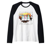 Funny Bodybuilding Forbidden Vitamins Testosterone Anabolic Raglan Baseball Tee