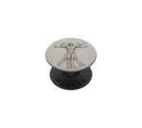 Funny Bodybuilding Vitruvian Man Muscle Weightlifting Art PopSockets Adhesive PopGrip