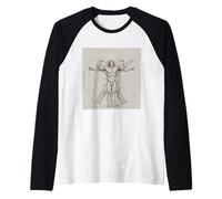 Funny Bodybuilding Vitruvian Man Muscle Weightlifting Art Raglan Baseball Tee