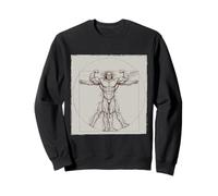 Funny Bodybuilding Vitruvian Man Muscle Weightlifting Art Sweatshirt